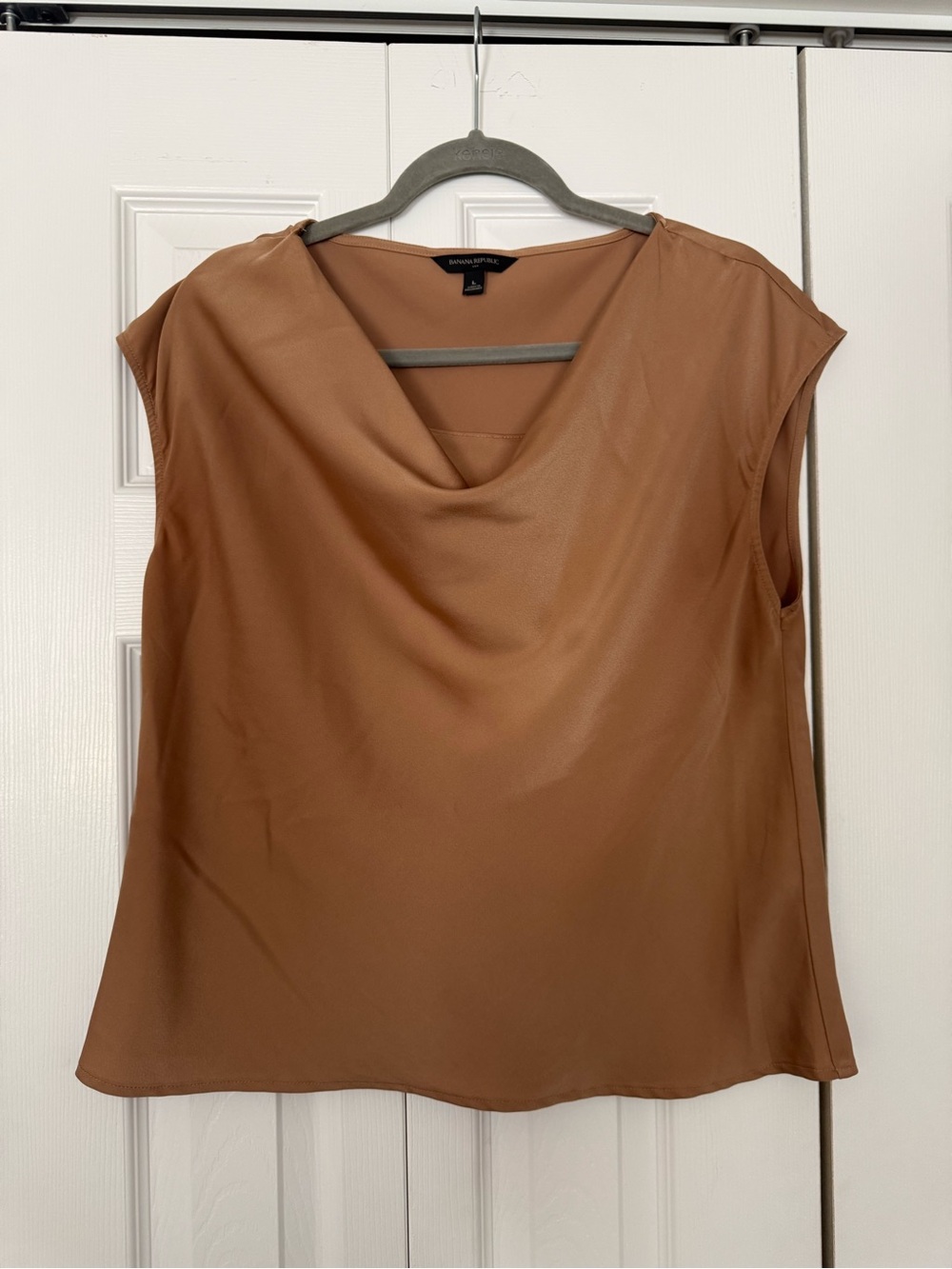 Banana Republic Sleeveless Cowl Neck Top - Tan